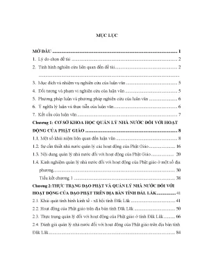 Luận văn quản lý nhà nước đối với hoạt động của phật giáo trên địa bàn tỉnh đắk lắk