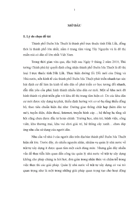 Luận văn quản lý nhà nước về trật tự xây dựng trên địa bàn thành phố buôn ma thuột tỉnh đắk lắk