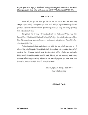 Luận văn hoạch định chiến lược phát triển thị trường các sản phẩm kỹ thuật số trên kênh thương mại điện tử tại công ty cổ phần bán lẻ kts fpt giai đoạn 2013 đến 2015