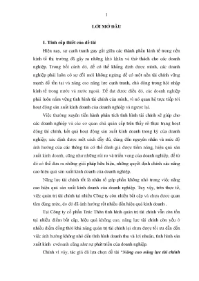 Luận văn nâng cao năng lực tài chính tại công ty cổ phần trúc thôn
