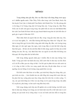 Luận văn mô phỏng quá trình lan truyền vật chất ô nhiễm dưới tác động của các yếu tố động lực tại vịnh cam ranh bằng mô hình số