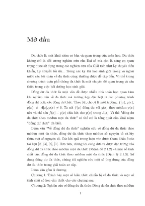 Luận văn về đồng dư đa thức