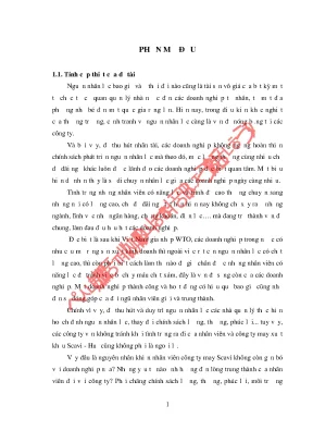 Luận văn các nhân tố ảnh hưởng đến lòng trung thành của người lao động tại công ty may scavi huế