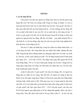 Luận văn quản lý nhà nước về giải quyết việc làm cho người lao động dân tộc thiểu số tại chỗ trên địa bàn tỉnh tỉnh đăk nông