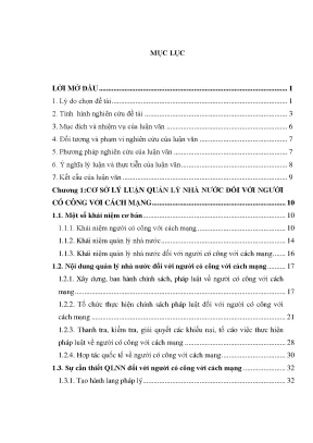 Luận văn quản lý nhà nước đối với người có công với cách mạng trên địa bàn thành phố hồ chí minh