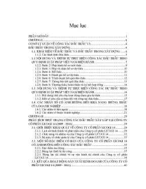 Luận văn phân tích thực trạng và đề xuất một số giải pháp nhằm nâng cao khả năng trúng thầu cho công ty cổ phần licogi 14