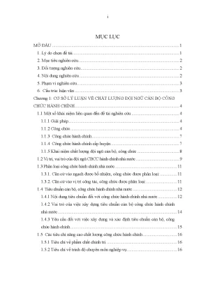 Luận văn giải pháp nâng cao chất lượng đội ngũ cán bộ công chức hành chính nhà nước huyện mang thít tỉnh vĩnh long