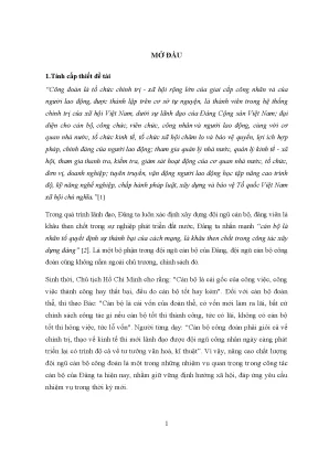 Luận văn nâng cao chất lượng đội ngũ cán bộ công đoàn khối các cơ quan hành chính sự nghiệp tại tỉnh thái nguyên