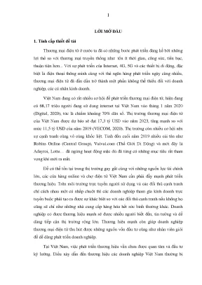Luận văn thương hiệu các cửa hàng online và thương hiệu của chợ điện tử tại việt nam thực trạng và giải pháp