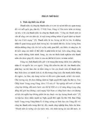 Luận văn quản lý nhà nước về công tác thanh niên ở thành phố buôn ma thuột tỉnh đắk lắk