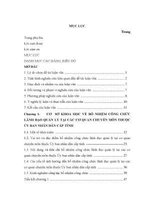 Luận văn bổ nhiệm công chức lãnh đạo quản lý tại các cơ quan chuyên môn thuộc ủy ban nhân dân tỉnh phú yên