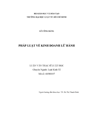 Luận văn pháp luật về kinh doanh lữ hành