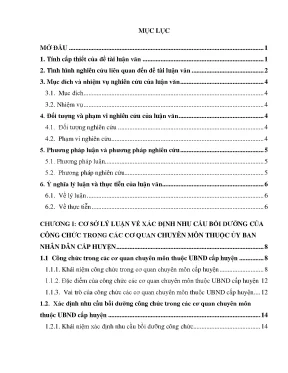 Luận văn xác định nhu cầu bồi dưỡng công chức trong các cơ quan chuyên môn thuộc ủy ban nhân dân quận bình thạnh thành phố hồ chí minh