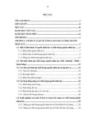 Luận văn nâng cao chất lượng nguồn nhân lực khối chuyên môn tại viện kiến trúc quốc gia