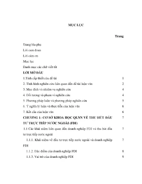 Luận văn quản lý nhà nước về thu hút đầu tư trực tiếp nước ngoài tại tỉnh đồng nai