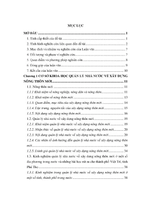 Luận văn quản lý nhà nước về xây dựng nông thôn mới ở thành phố việt trì tỉnh phú thọ
