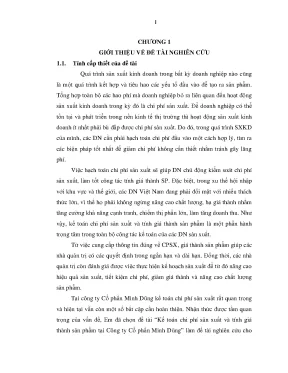 Luận văn kế toán chi phí sản xuất và tính giá thành sản phẩm tại công ty cổ phần minh dũng