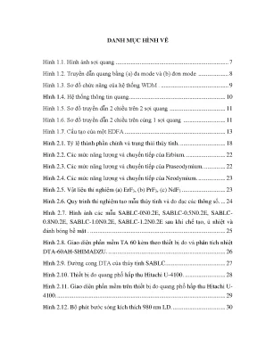 Luận văn nghiên cứu mở rộng băng thông cận hồng ngoại của erbium trong vật liệu thủy tinh silicate ứng dụng cho bộ khuếch đại sợi quang edfa