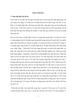 Luận văn phát triển nguồn nhân lực tại trung tâm nước sinh hoạt và vệ sinh môi trường nông thôn tỉnh thái nguyên