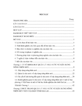 Luận văn quản lý nhà nước về xây dựng nông thôn mới tại địa bàn tỉnh gia lai