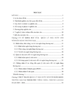 Luận văn quản lý nhà nước đối với ngân hàng thương mại tại thành phố viêng chăn cộng hòa dân chủ nhân dân lào