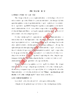 Luận văn tăng cường công tác quản lý thu thuế tại cục thuế tỉnh quảng trị