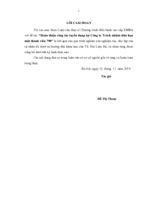 Luận văn hoàn thiện công tác tuyển dụng tại công ty trách nhiệm hữu hạn một thành viên 790 hoàn thiện công tác tuyển dụng tại công ty trách nhiệm hữu hạn một thành viên 790