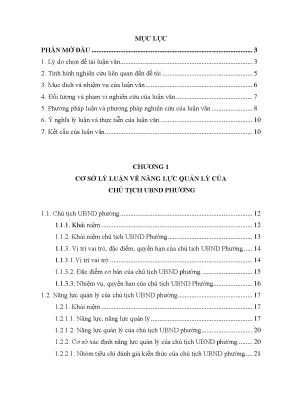 Luận văn năng lực quản lý của chủ tịch ủy ban nhân dân phường trên địa bàn quận 11 thành phố hồ chí minh