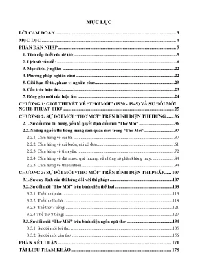 Luận văn thơ mới và sự đổi mới nghệ thuật thơ trong thơ việt nam hiện đại