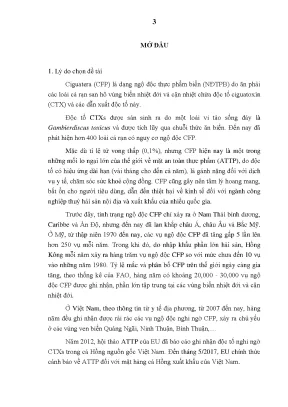 Luận văn xây dựng quy trình thực nghiệm phân tích độc tố ciguatoxins trong chình biển bằng phương pháp sắc ký lỏng đầu dò khối phổ kép