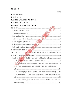 Luận văn thu hút vốn đầu tư vào khu công nghiệp ở tỉnh quảng ngãi