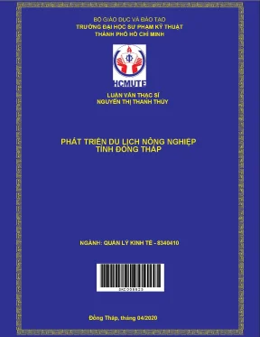 Luận văn thạc sĩ hcmute phát triển du lịch nông nghiệp tỉnh đồng tháp