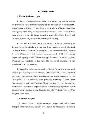 Luận văn tốt nghiệp solution to improve service of transporting import and export goods of lotte vinatrans global logistics co ltd vietnam co ltd