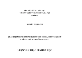 Luận văn tốt nghiệp quản trị rủi ro tài chính tại công ty cổ phần chứng khoán ch u á thái bình dương apecs