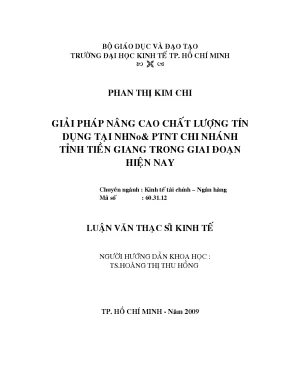Luận văn thạc sĩ giải pháp nâng cao chất lượng tín dụng tại nhno ptnt chi nhánh tỉnh tiền giang trong giai đoạn hiện nay luận văn thạc sĩ kinh tế