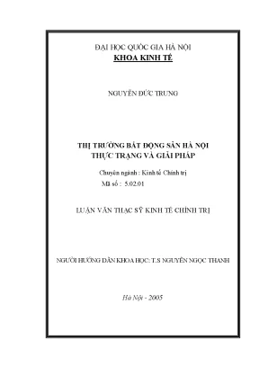 Luận văn thạc sĩ thị trường bất động sản hà nội thực trạng và giải pháp