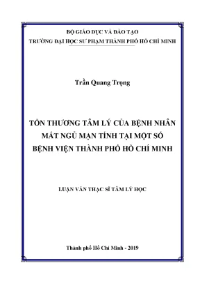 Luận văn thạc sĩ tổn thương tâm lý của bệnh nhân mất ngủ mạn tính tại một số bệnh viện thành phố hồ chí minh