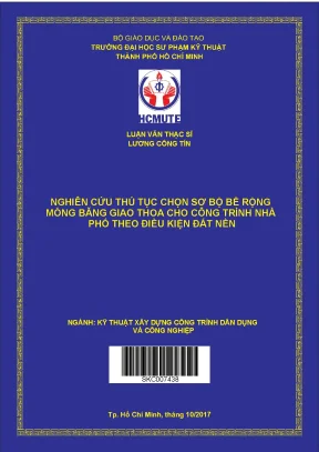 Luận văn thạc sĩ hcmute nghiên cứu thủ tục chọn sơ bộ bề rộng móng băng giao thoa cho công trình nhà phố theo điều kiện đất nền