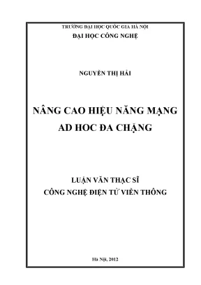 Luận văn thạc sĩ nâng cao hiệu năng mạng adhoc đa chặng