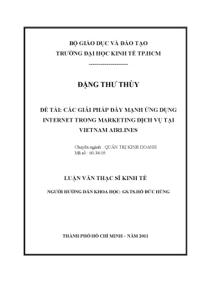 Luận văn thạc sĩ các giải pháp đẩy mạnh ứng dụng internet trong marketing dịch vụ tại vietnam airlines luận văn thạc sĩ