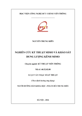 Luận văn thạc sĩ nghiên cứu kỹ thuật mimo và khảo sát dung lượng kênh mimo