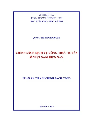 Luận án tiến sĩ chính sách dịch vụ công trực tuyến ở việt nam hiện nay 1