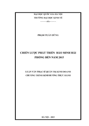 Luận văn thạc sĩ chiến lược phát triển bảo minh hải phòng đến năm 2015