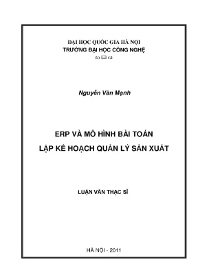 Luận văn thạc sĩ erp và mô hình bài toán lập kế hoạch quản lý sản xuất thông tin