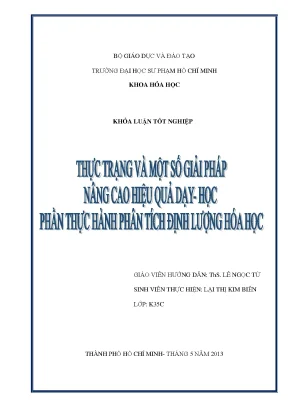 Luận văn thạc sĩ thực trạng và một số giải pháp nâng cao hiệu quả dạy học phần thực hành phân tích định lượng hóa học