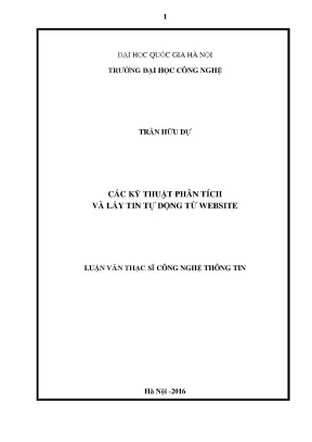 Luận văn thạc sĩ các kỹ thuật phân tích và lấy tin tự động từ website