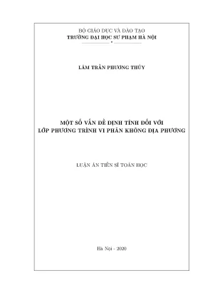 Luận án tiến sĩ một số vấn đề định tính đối với lớp phương trình vi phân không địa phương