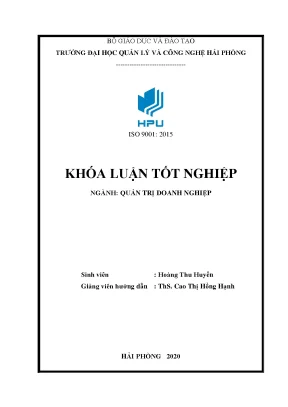 Luận văn tốt nghiệp một số giải pháp nâng cao hiệu quả hoạt động sản xuất kinh doanh tại chi nhánh bưu chính viettel hải phòng tổng công ty cp bưu chính viettel