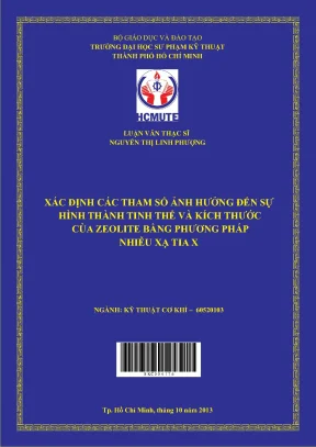 Luận văn thạc sĩ hcmute xác định các tham số ảnh hưởng đến sự hình thành tinh thể và kinh thước của zeolite bằng phương pháp nhiễu xạ tia x