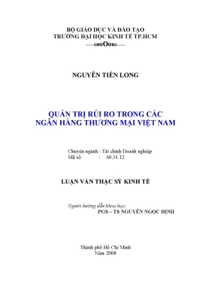 Luận văn thạc sĩ quản trị rủi ro trong các ngân hàng thương mại việt nam